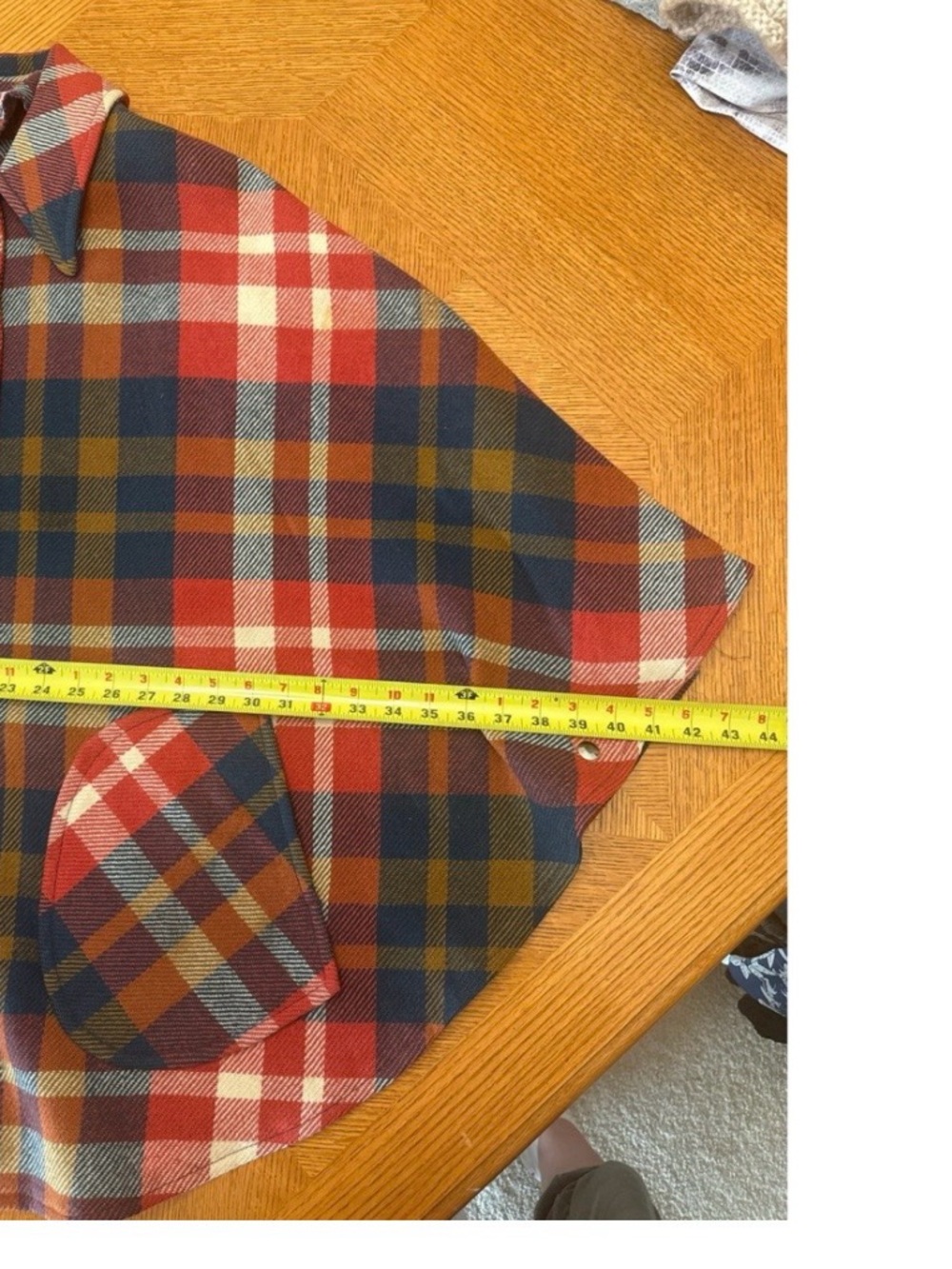Vintage 1960s Pendleton Wool Plaid Medium Poncho Boho Hippie Western Cape - Picture 7 of 8